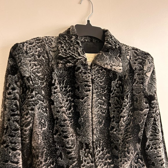 Vintage y2k Caché Faux Fur Cropped Jacket Size Small - Picture 2 of 5